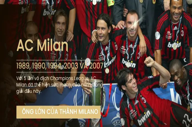 Đội bóng vô địch siêu cúp châu âu nhiều nhất – AC Milan